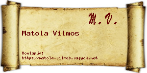 Matola Vilmos névjegykártya